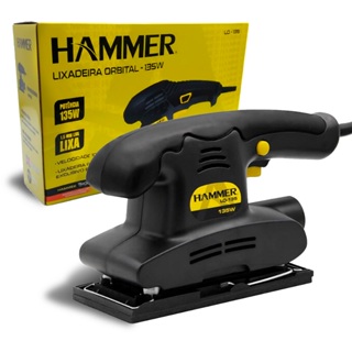 Lixadeira Orbital Elétrica 135w 1/4 P/ Madeira Gylo135 Hammer Preto E Amarelo em Oferta na Shopee