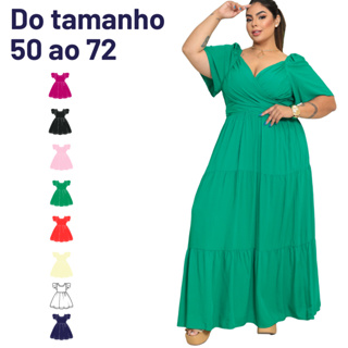 Vestido Longo Plus Size G2 G3 G4 G5 G6 G7 Evangélico Casamento Festa Noivado Trabalho Social Verão em Oferta na Shopee