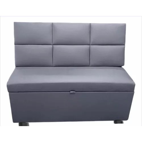 Canto Alemão 120x45 Quadriculado Quadrado Corino ou Suede Sala pequena Com ou sem bau