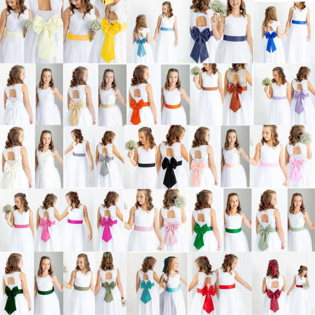 Faixa e Laço Dama de Honra Infantil Acessório pra Vestido luxo 25 cores REF4196 em Oferta na Shopee