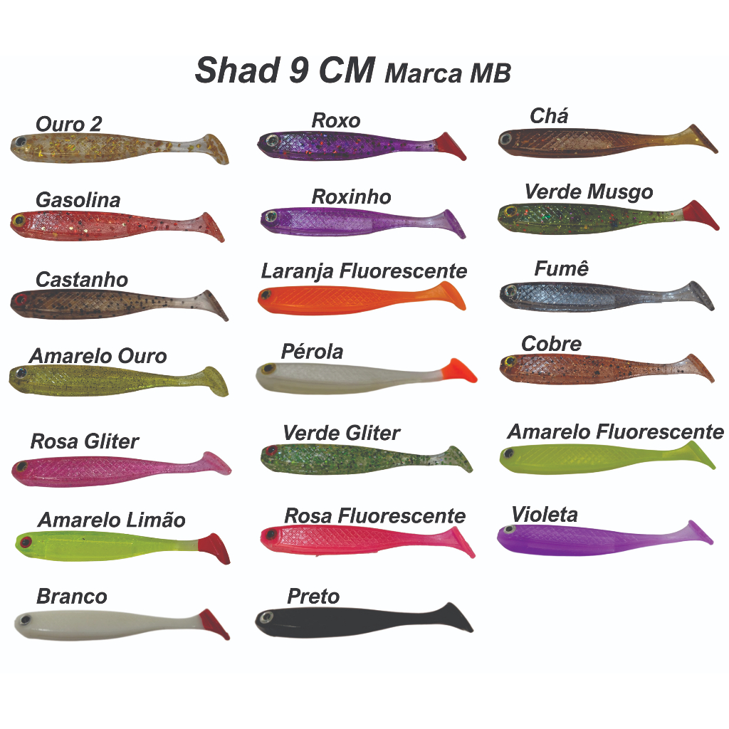 Shad 9cm com 10 unidades