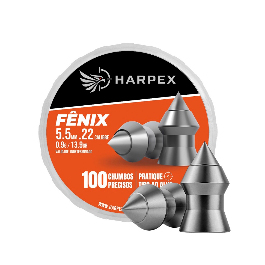 Chumbinho Fênix 5.5mm 100 Unidades - Harpex em Oferta na Shopee