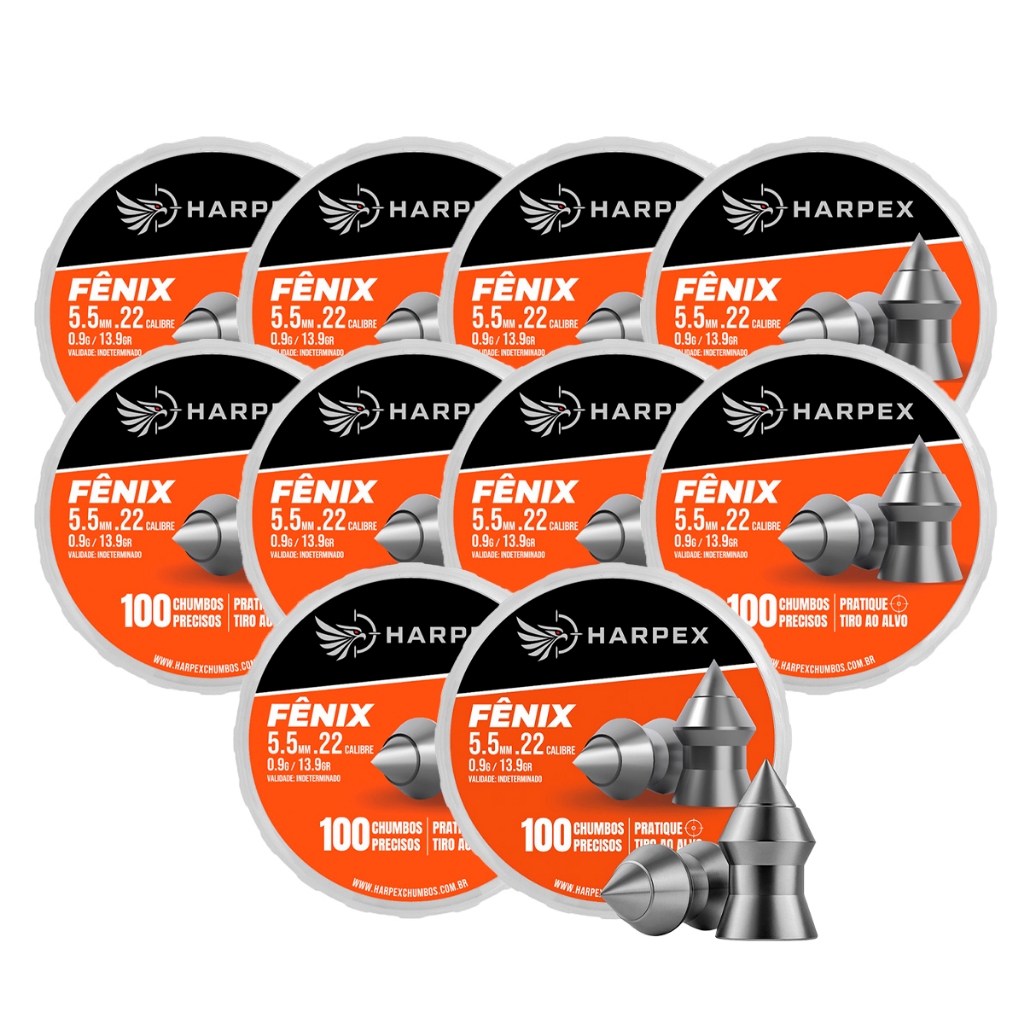 Kit 10 Chumbinhos Fênix 5.5mm 100 un/cd - Harpex em Oferta na Shopee