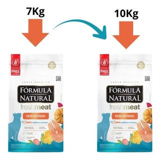 Ração Gatos Fórmula Natural Fresh Meat Salmão Gatos Castrados 10 KG