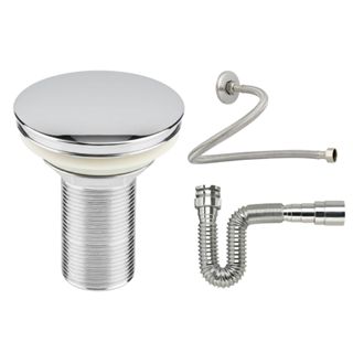 Válvula Click 100% Metal Pia Banheiro + Sifão Sanfonado Universal + Engate Flexível 40cm em Oferta na Shopee