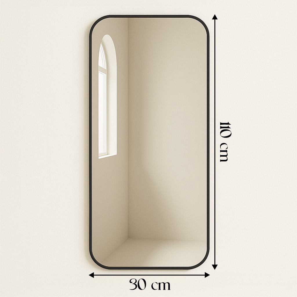 Espelho Retangular Decorativo Orgânico com Alça em Couro Ecologico 110x30cm · foto 2
