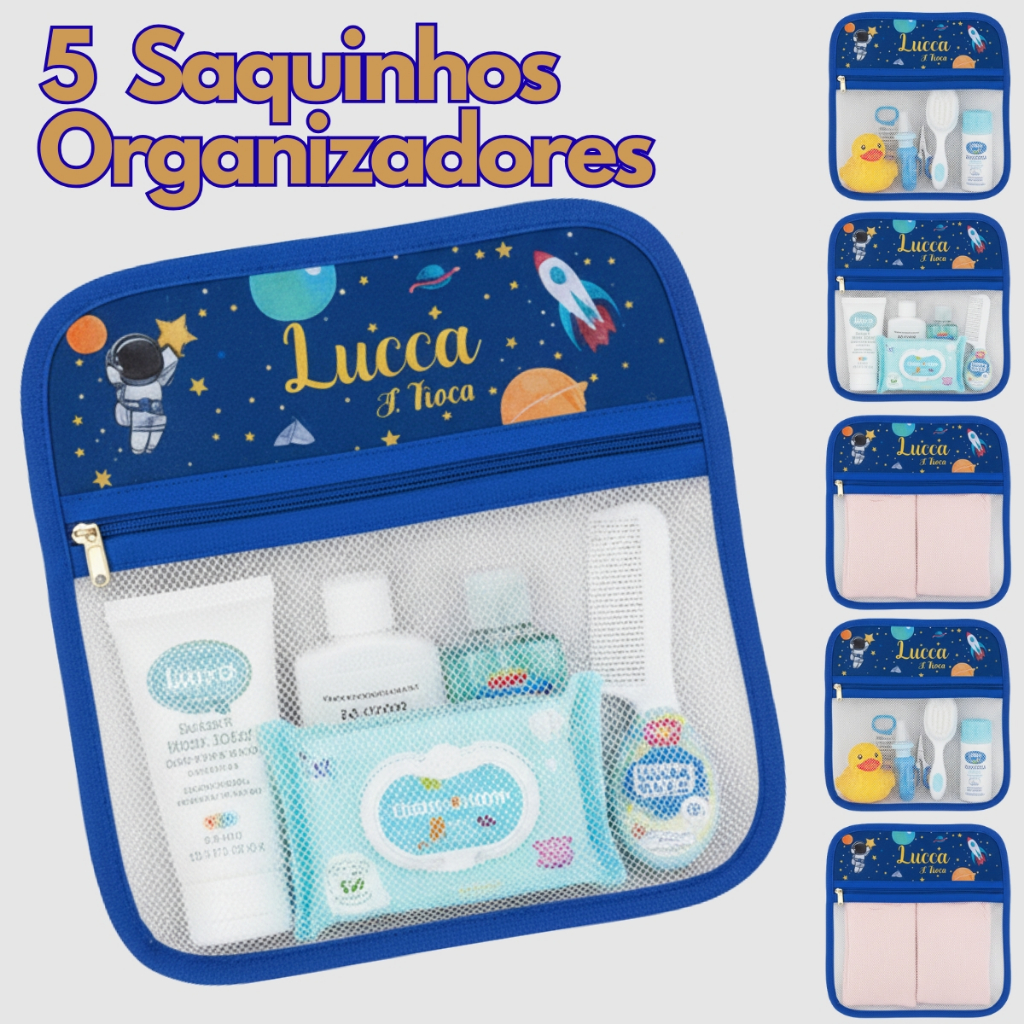 5 Saquinhos Organizador Saída Maternidade Astronauta DesenhoPersonalizado em Oferta na Shopee