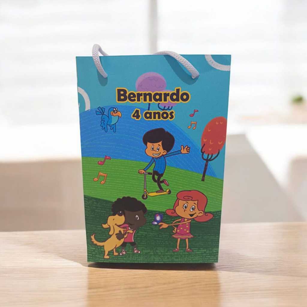 Sacolinha Personalizada com nome e idade 13x20  3 PALAVRINHAS MENINO  LEMBRANCINHAS DE ANIVERSARIO