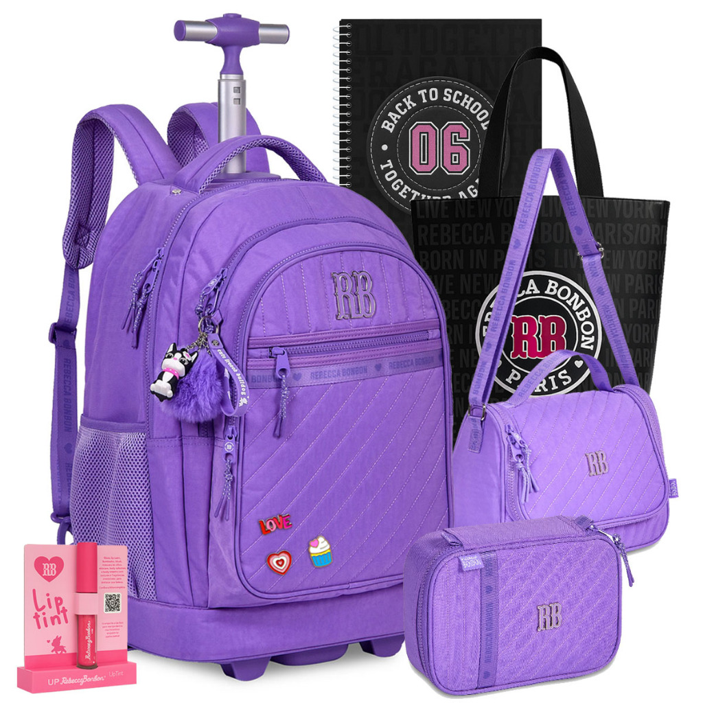 Kit Mochila Escolar Rebecca Bonbon Rodinha Completo Lancheira Estojo em Oferta na Shopee