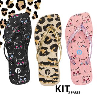 Kit Chinelo Feminino Casual Macio Confortável em Oferta na Shopee