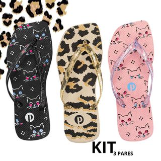 Kit Chinelo Feminino Casual Macio Confortável