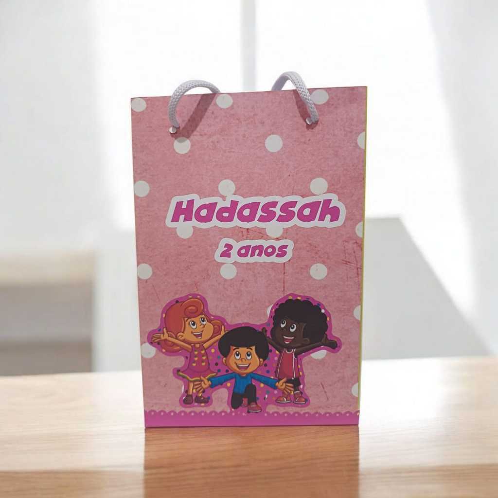 Sacolinha Personalizada com nome e idade13x20  3 PALAVRINHAS MENINA Lembrancinha Personalizada