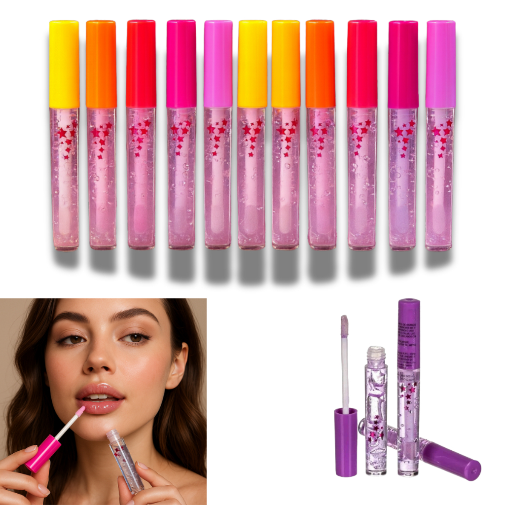 Kit 10 Gloss Bella Femme Bfashion – Aroma de Frutas, Hidratação, Brilho Marcante, Kit Ideal para Lembrancinhas Novo