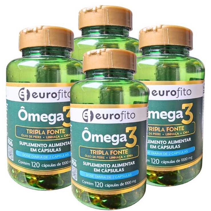Ômega 3 Tripla Fonte - Óleo de peixe, Linhaça e Chia: Suplemento Alimentar