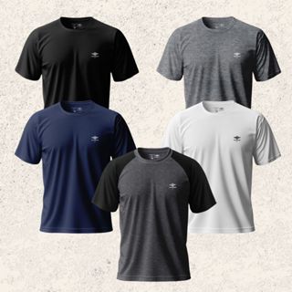 Kit 5 Camisetas Masculinas Dry Fit Manga Raglan Academia  Verão Básico Casual em Oferta na Shopee