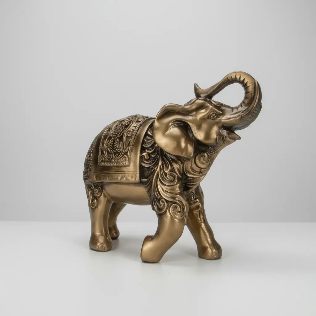 Elefante Indiano Escultura - Estatueta decorativa - Sorte e Sabedoria