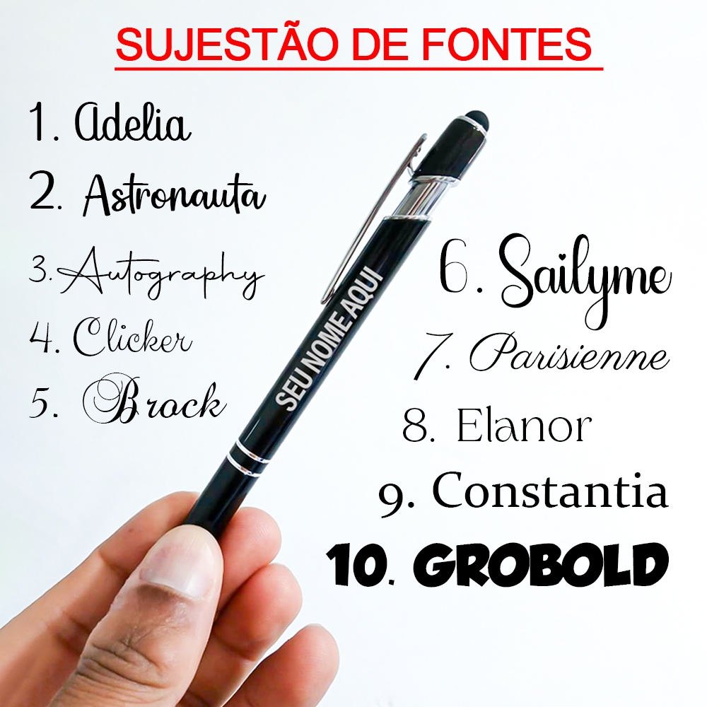 Kit 10 Canetas Touch Metal Personalizadas A Laser Sua Marca Assinatura Nome em Oferta na Shopee