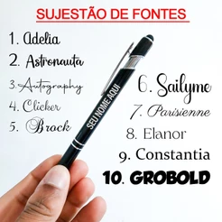 Kit 10 Canetas Touch Metal Personalizadas A Laser Sua Marca Assinatura Nome