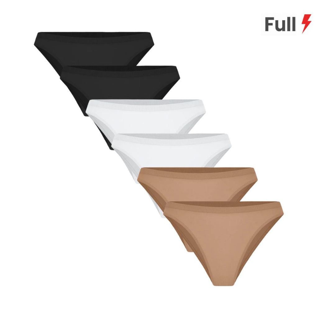 Kit 6 Calcinhas Biquini Cintura Média Poliamida Sem Costura Confortável Casual Trifil