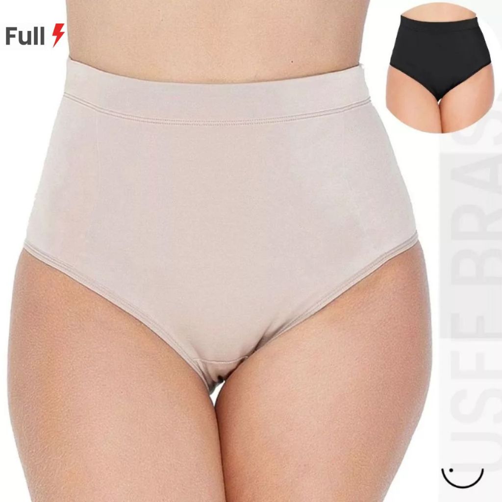 Calcinha Zero Barriga Modeladora Cintura Alta Poliamida Dilady em Oferta na Shopee