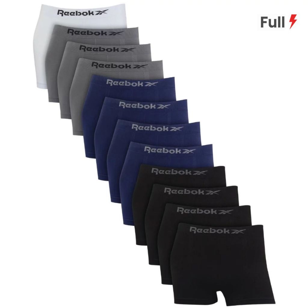 Kit 12 Cuecas Boxer Box Masculinas Adulto Microfibra Sem Costura Sortidas Reebok em Oferta na Shopee