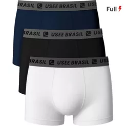 Kit com 3 Cuecas Boxer Algodão Premium Adulto Kit Cueca Masculina Algodão Cueca Box Usee Brasil