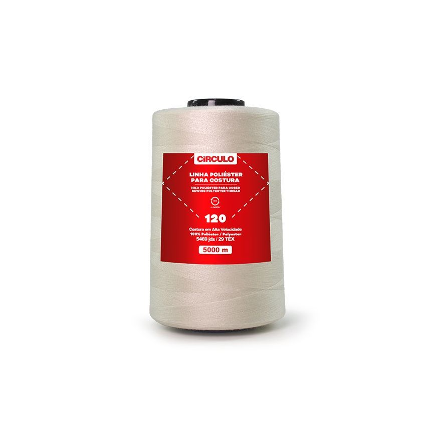 Linha CIRCULO OFF WHITE Poliéster Para Costura 5000m -SUPER Resistente cone cheio não arrebenta em Oferta na Shopee