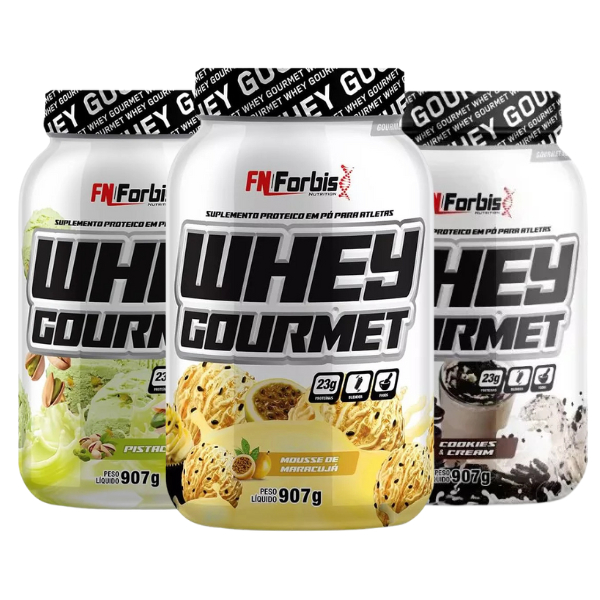 KIT 3 Whey Protein Gourmet 900g Varios Sabores em Oferta na Shopee
