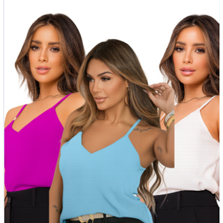 Kit 3 Regatas Femininas em Viscose – Conforto & Ajuste Perfeito em Oferta na Shopee