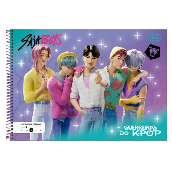 Caderno Espiral Cartografia 275 mm X 200 mm 80F  Guerreiras do K-Pop Tilibra