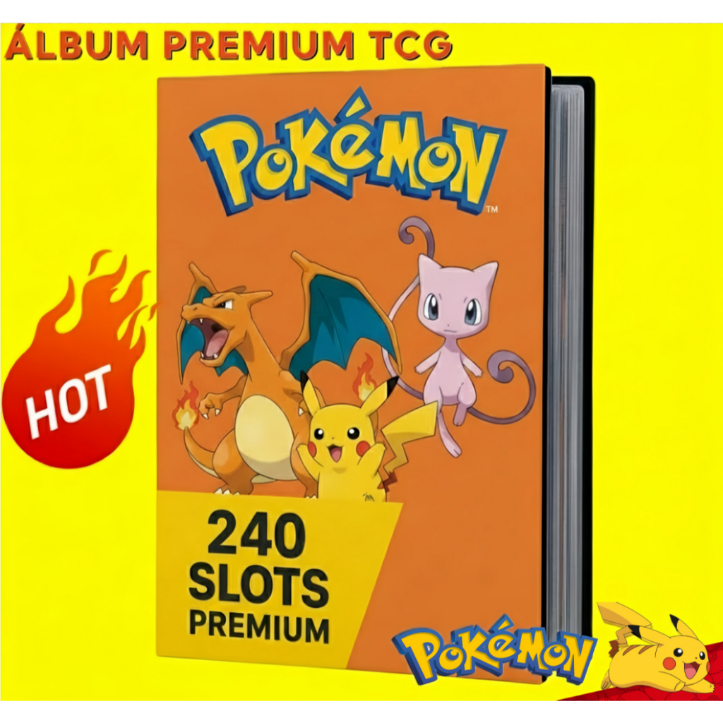 Fichário Album comporta até 240 cartas do pokemon Pikachu detetive Charizard em Oferta na Shopee