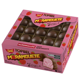 Moranguete TopBel 50 unidades – Bombom de Marshmallow Sabor Morango Coberto com Chocolate em Oferta na Shopee