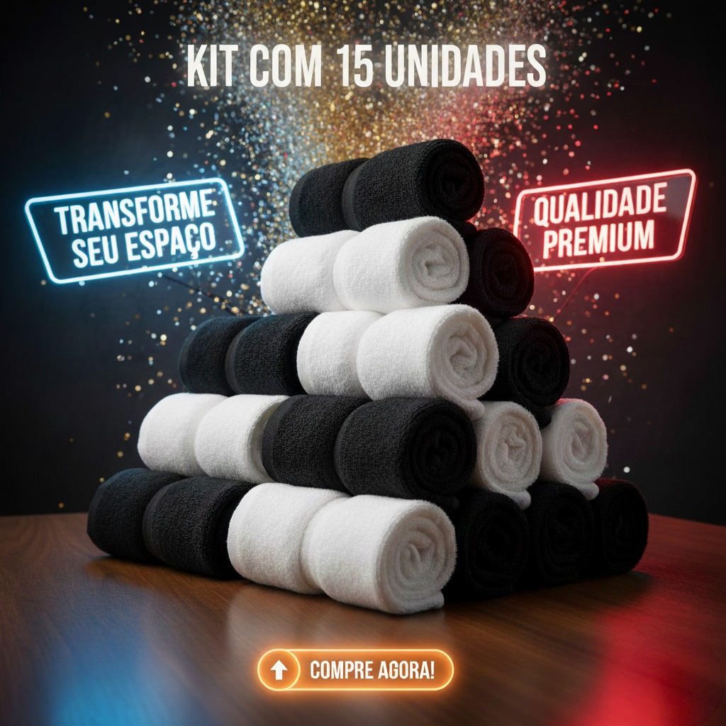 KIT 15 Toalhas de Rosto Premium para Salão e Barbearia 45cm x 60cm em Oferta na Shopee