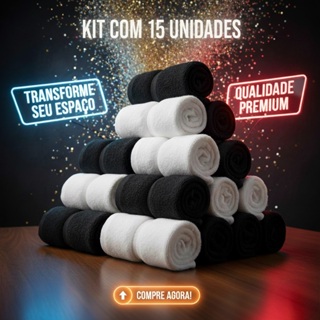 KIT 15 Toalhas de Rosto Premium para Salão e Barbearia 45cm x 60cm em Oferta na Shopee