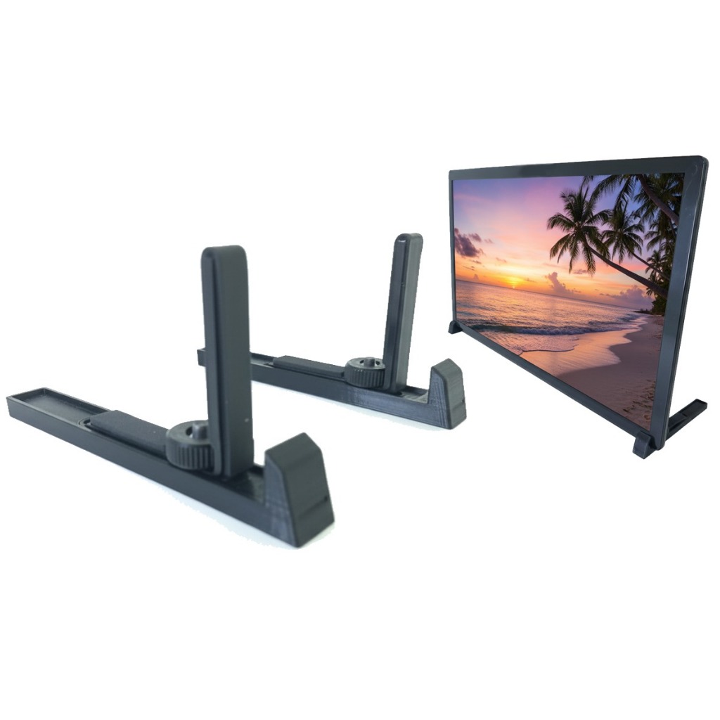 Suporte Mesa Para Tv Monitor Regulável Ajustável Base Cor Preto Vix3d