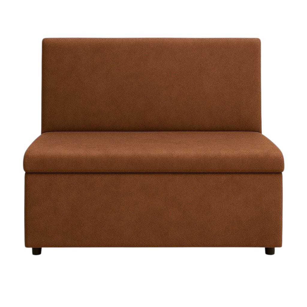 Canto Alemão 90x45 Encosto Liso Moderno Clean Suede ou Courino para Local Pequeno