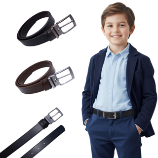 Cinto Social Infantil Dupla Face 2 em 1 Preto e Marrom Ajustável para Festa e Uniforme em Oferta na Shopee