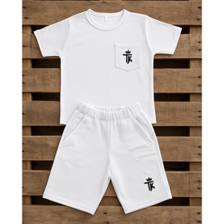 Conjunto Infantil Estiloso Menino Verão 2026 Branco Camiseta com Short Infanto Juvenil Top em Oferta na Shopee