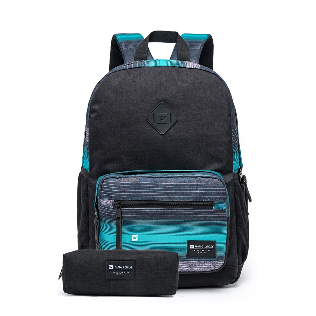 Kit Mochila Hang Loose Estojo Juvenil Masculino Faculdade em Oferta na Shopee