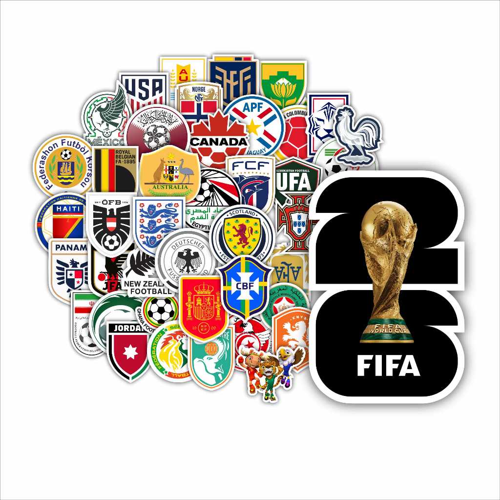 Copa do Mundo 2026 Kit com 51 Adesivos Figurinhas