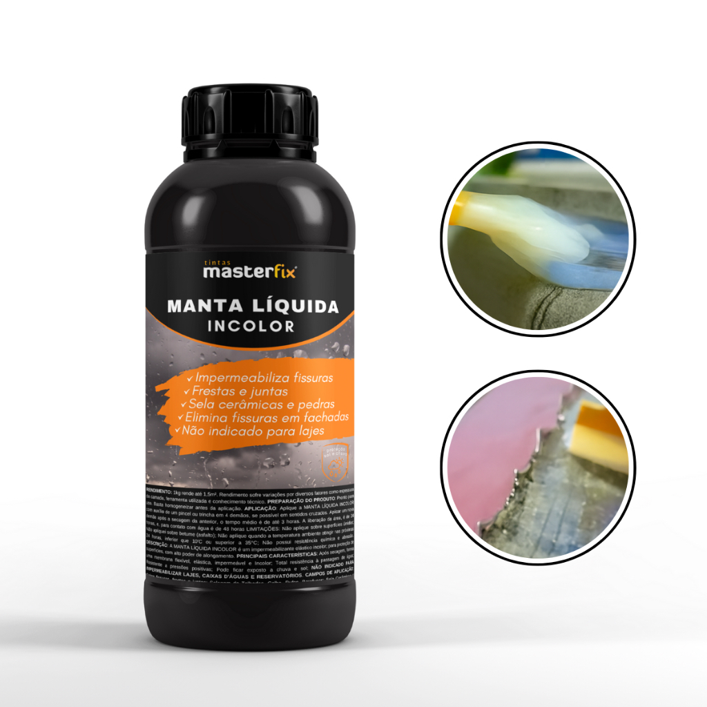 Manta Líquida Impermeabilizante Masterfix Transparente 1kg - Sela Cerâmicas, Pedras, Frestas e Juntas em Oferta na Shopee