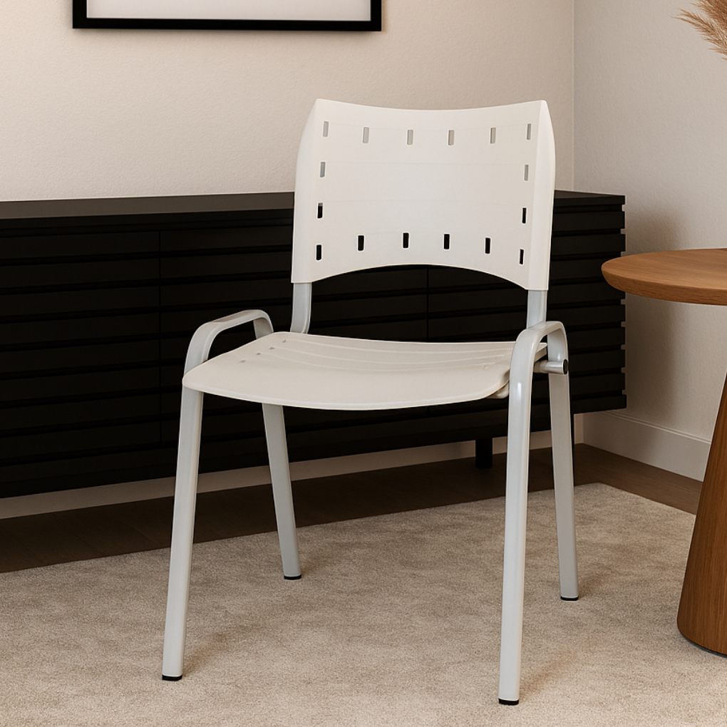 Cadeira ISO branca - Cadeiras para escritórios, clinicas, escolas, igrejas, recepções