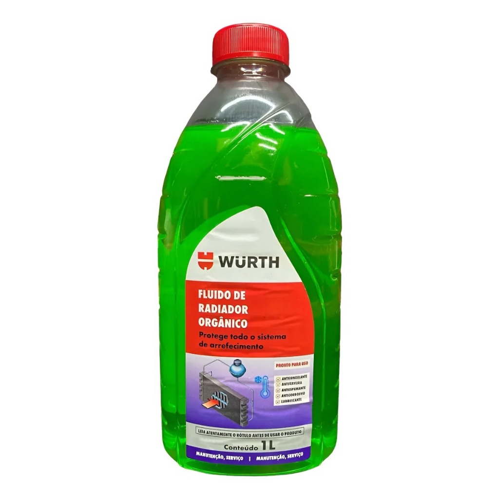 Fluido Do Radiador Orgânico Pronto Para Uso 1l Verde Wurth Verde