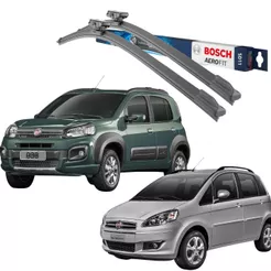 PAR PALHETAS LIMPADOR PARA-BRISA ORIGINAL BOSCH AEROFIT 15/24" POL FIAT UNO IDEA ADVENTURE