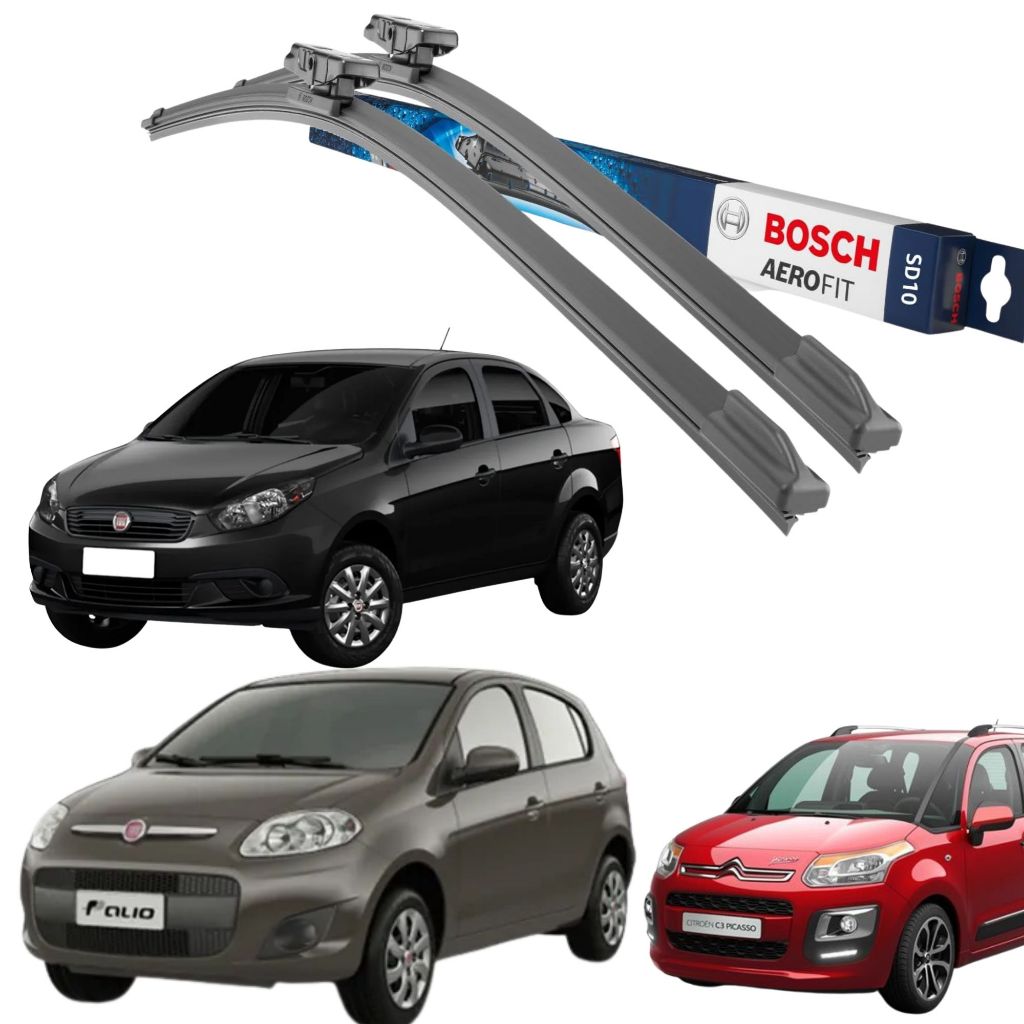 PAR PALHETAS LIMPADOR PARA-BRISA BOSCH ORIGINAL AEROFIT FIAT PALIO CITROÊN C3 PICASSO GRAND SIENA