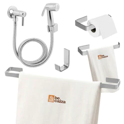 Kit Acessórios Banheiro Cromado Ducha Higiênica Pop ABS Cromada Lavatório Pia Lavabo Box Completo