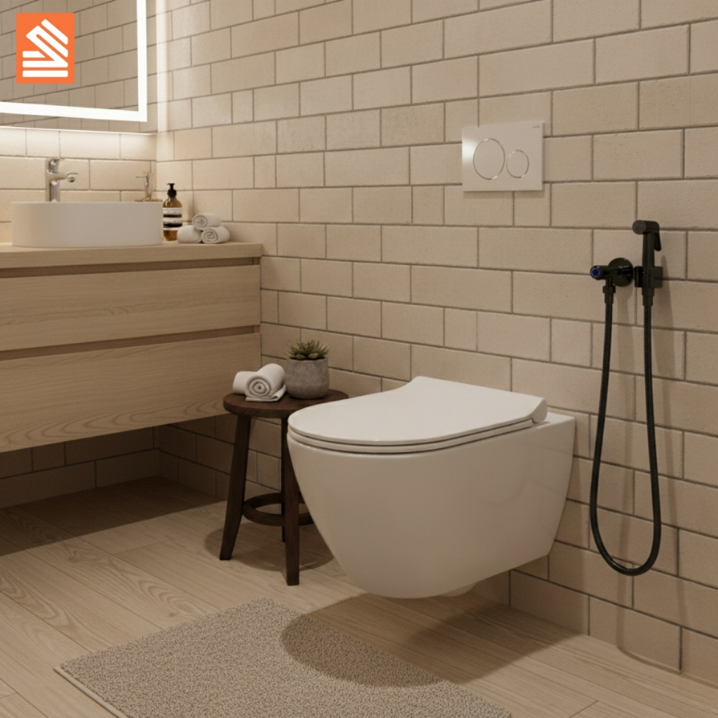 Ducha Higiênica Para Banheiro Completa Preto Fosco Luxo Registro Metal 1,2m Chuveirinho Privada · foto 2