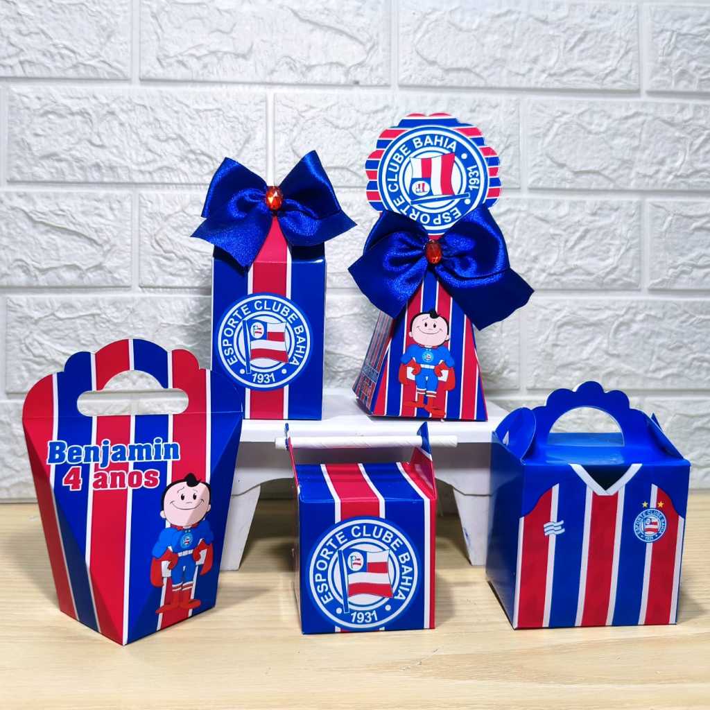 Kit Personalizados caixinhas FUTEBOL BAHIA Lembrancinha aniversário-Festa PEGUE E MONTE