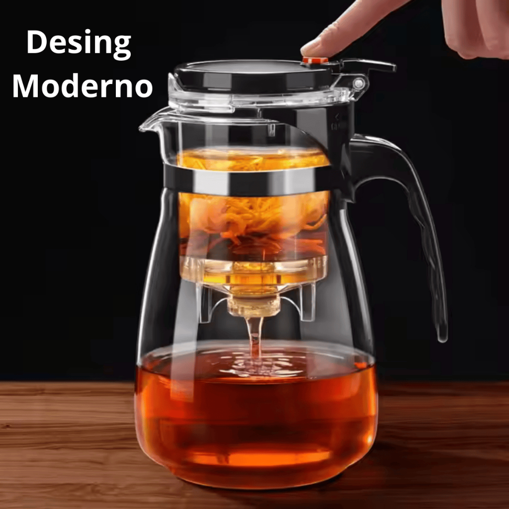 Bule Chaleira  Vidro Com Infusor Chá Jarra 900 Ml