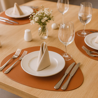 Kit Jogo Americano Couro sintético Mesa Posta Jantar Porta Copos Porta Guardanapo em Oferta na Shopee